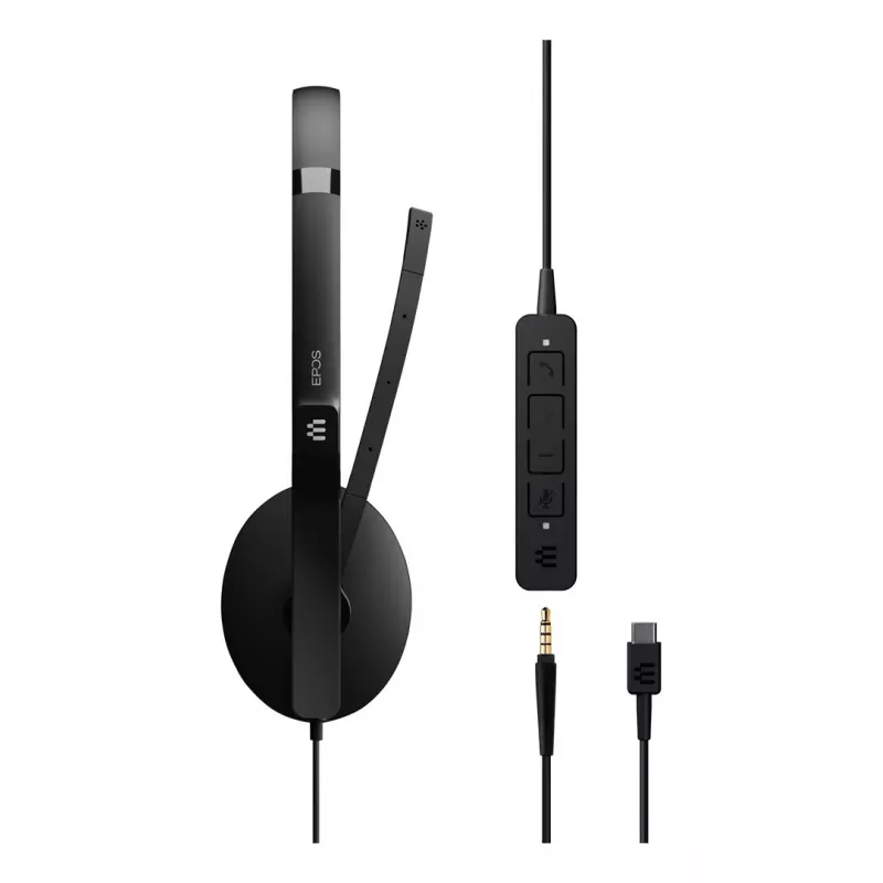 EPOS ADAPT 165 USB-C II peakomplekt, juhtmega, peavõruga, kontori/kõnekeskuse jaoks, USB Type-C, must