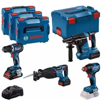 Kruvikeeraja BOSCH 18V COMBO KIT GSR 18V-90C GDX 18V-210C GBH 18V-24C GSA 18V-28 1xPC4.0Ah 2xPC5.5Ah