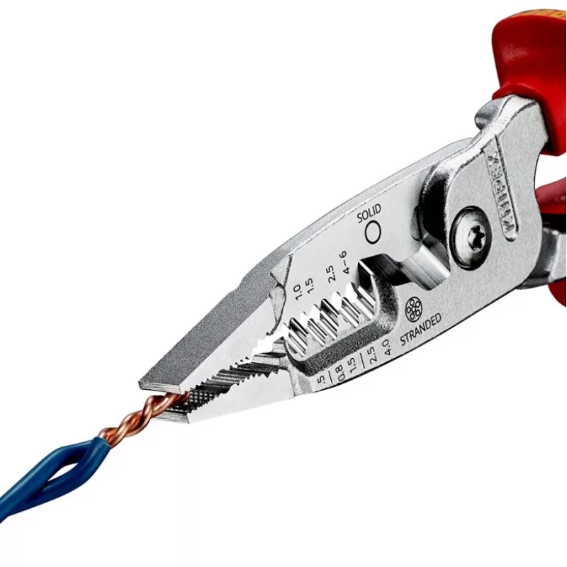 Kaablieemaldaja Knipex 13 76 200 ME 6 mm eemaldusvõimega Punane Roostevaba teras Kollane