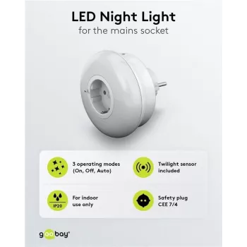 Goobay LED-öövalgusti pistikupesasse (64566)
