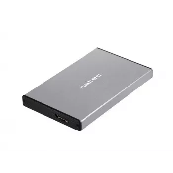 Väline kõvaketta/SSD-korpus NATEC Rhino GO — 2,5-tolline SATA, 9,5 mm, USB 3.0, alumiinium, hall, kuni 4 TB