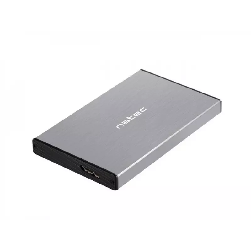 Väline kõvaketta/SSD-korpus NATEC Rhino GO — 2,5-tolline SATA, 9,5 mm, USB 3.0, alumiinium, hall, kuni 4 TB