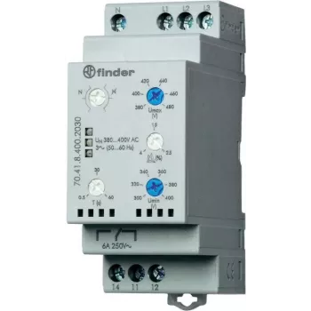 Finder võrguseire relee 70.41.8.400.2030 70.41.8.400.2030 3-faasiline võrguseire (380–415 V vahelduvvool), N-juhi seire (70.41.8.400.2030)