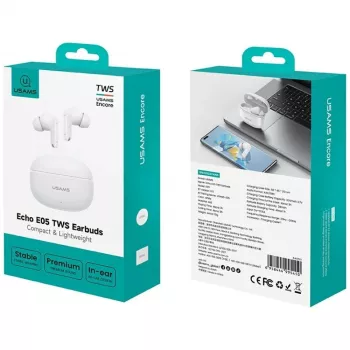 Bluetooth-kõrvaklapid 6.0 E05 TWS valge