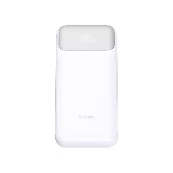 Akupank D-Link DPP-201 — 20000 mAh, 1× USB-A, 2× USB-C, valge