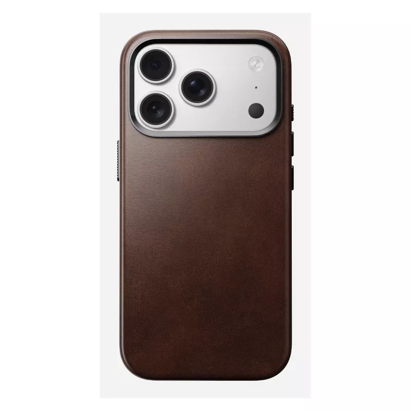 Mobiiltelefoni ümbris Nomad Traditional Leather ümbris iPhone 17 Pro jaoks, nahk, mikrokiud, sobib kuni 6,3 tolli (16 cm), pruun