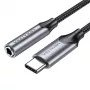 Heliadapter Vention BGMHF USB-C kuni 3,5 mm pesa, 1 m kaabel, hall