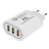 Seinalaadija MACLEAN MCE479W — 3-pordiline USB-kiirlaadija, koguvõimsus 18 W