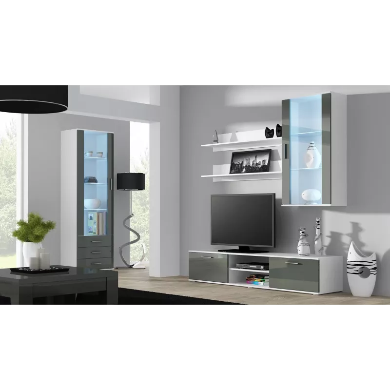 Cama TV-alus SOHO 180 valge/hall läikiv