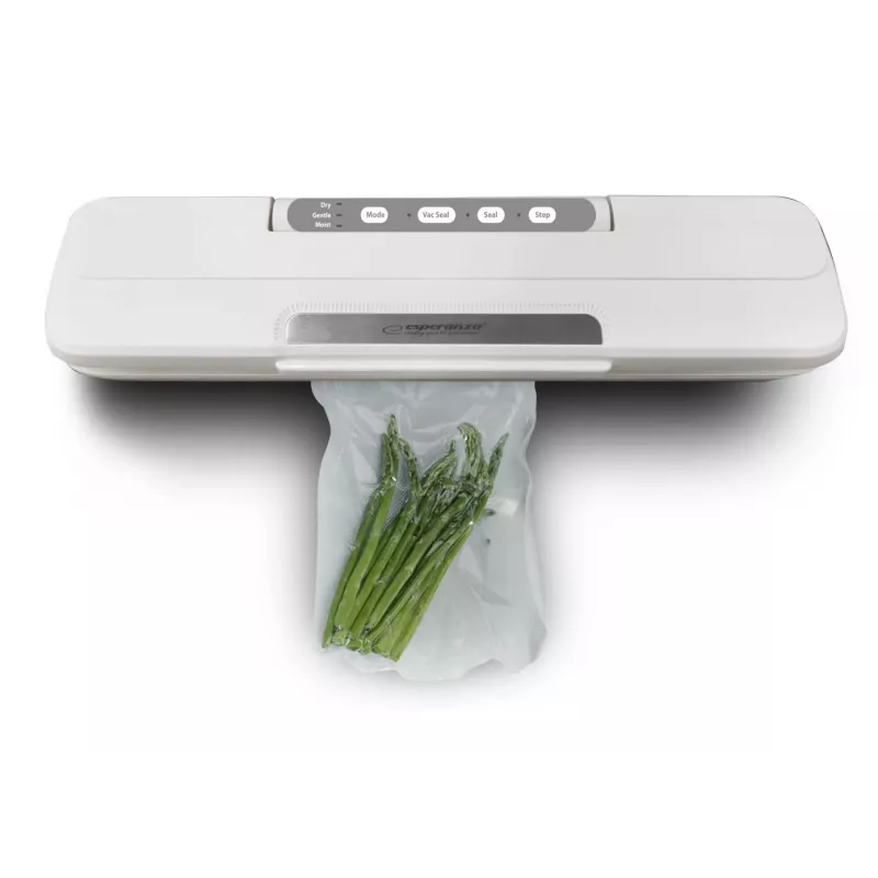 Tööpinna vaakumpakendaja ESPERANZA EKV002 — kompaktne plastkorpus, 30 cm töölaius, 110 W, valge