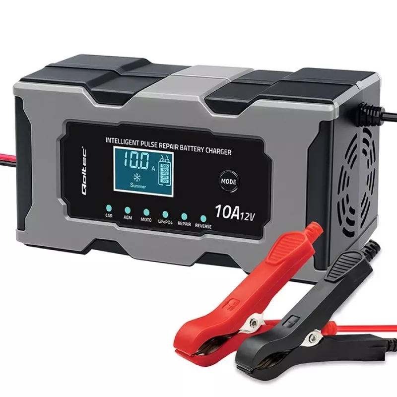 Laadija QOLTEC 52493 12V 10A AGM-akude parandusfunktsiooniga