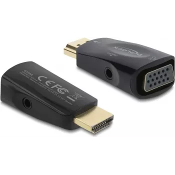 DELOCK HDMI-VGA adapter 3,5 mm heli ja USB-toitekaabliga — mudel 61082