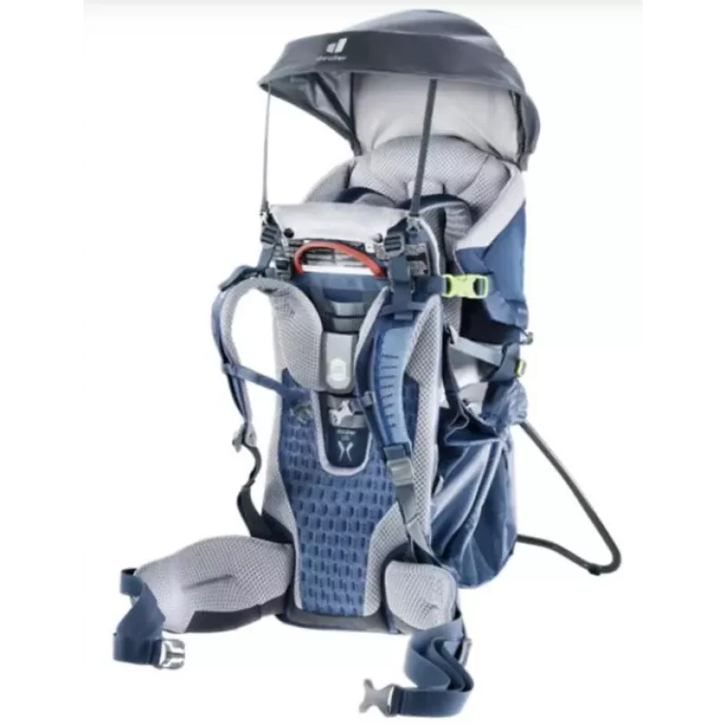 Beebikandja seljakott DEUTER Kid Comfort Active — sinine, polüamiid, kuni 22 kg, päikesevari, jalatus, VariQuick, Lite Air