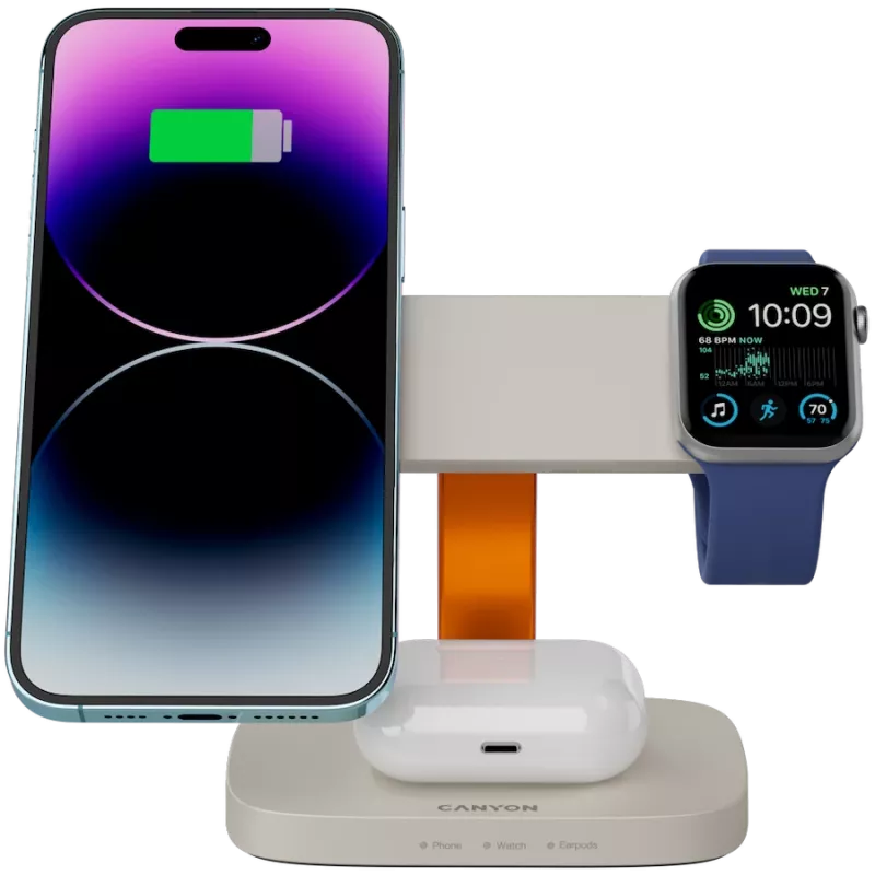 Canyon WCS-310 - Hexagon 310 - 3in1 - juhtmeta Qi laadimisjaam 3 seadmele korraga