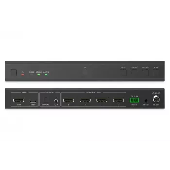 Videoseinakontroller DIGITUS DS-55358 — 4 ekraani, kuni 4K (3840×2160) @30Hz, DisplayPort 1.2a, metallkorpus, nupujuhtimine