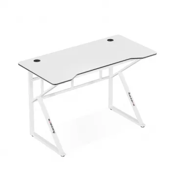 Mängulaud huzaro Hero 1.6 Valge — sirge MDF/süsinikkiust lauaplaat 1200×600 mm, metallraam, 750 mm kõrgus