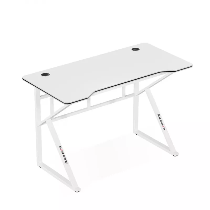 Mängulaud huzaro Hero 1.6 Valge — sirge MDF/süsinikkiust lauaplaat 1200×600 mm, metallraam, 750 mm kõrgus