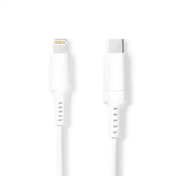 Nedis 2m USB-C Lightning kaabel iPadile, iPhone'ile, iPodile, valge