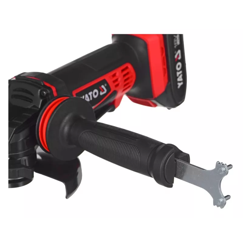 Nurklihvija YATO YT-82826, 18V Li-Ion 2Ah, 125 mm ketas, 10000 p/min, M14 keere, tööriistavaba reguleeritav kaitse