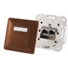 Pistikupesa 2 x RJ-45 ShiverPeaks 74280-BR — Cat6a, 500 MHz, pruun metallkorpus