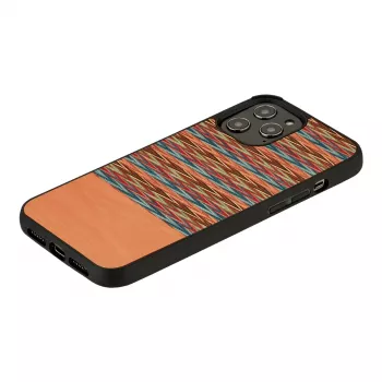 Kaitsev telefoniümbris Man and Wood iPhone 12 / 12 Pro — pruun ruuduline musta äärisega