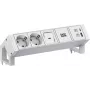 Bachmann DESK2 ALU Valge 937.4042xCEE7/3 1x lüliti 1xUSB A/C 22W 0 2m
