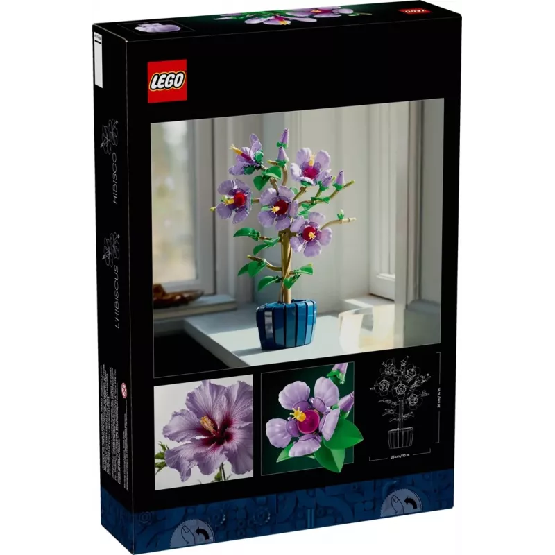 LEGO botaaniline ehituskomplekt Hibiscus lill 10372 – 660 tükki, väljapanekumudel, 250×360×130 mm