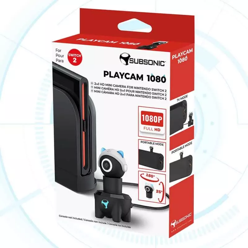 Subsonic Playcam 1080 2in1 HD Mini kaamera Nintendo Switch 2 jaoks, helesinine
