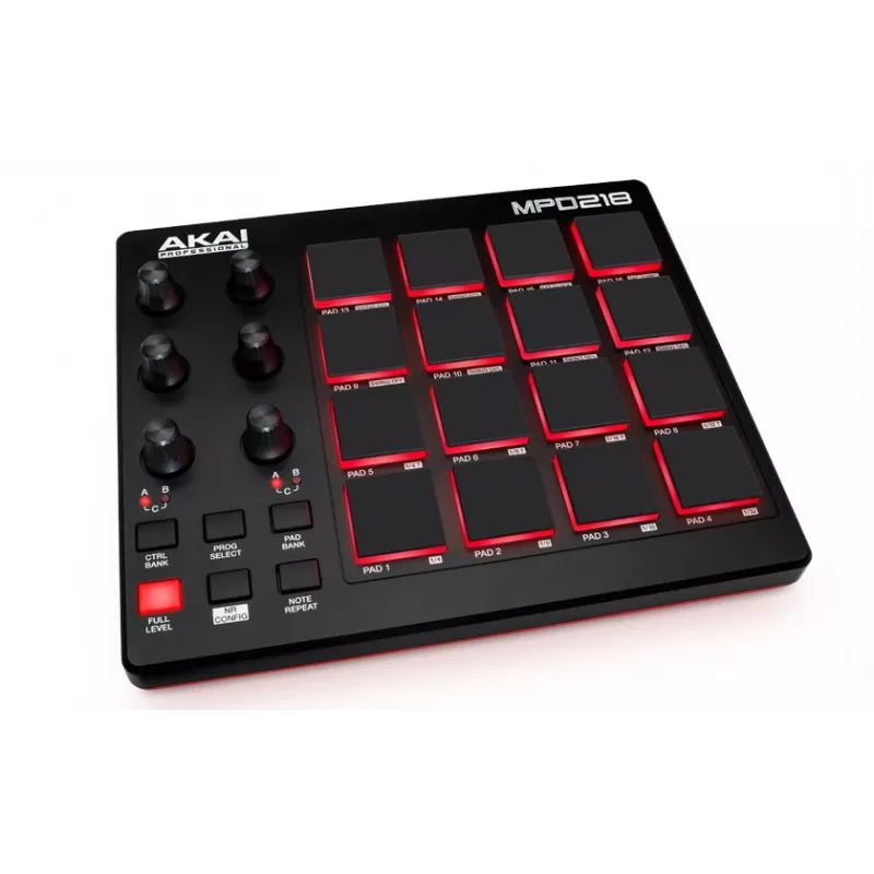 Audio Mixer Akai MPD218 Must 16 patja USB MIDI-kontroller