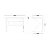 Mängulaud huzaro Hero 1.6 Valge — sirge MDF/süsinikkiust lauaplaat 1200×600 mm, metallraam, 750 mm kõrgus