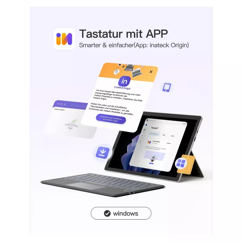 inateck klaviatuur Surface hall, Sureface GO 1-4 Com. QWERTZ