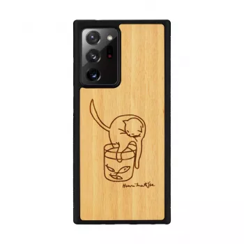 Kaitsev telefoniümbris man and wood Samsung Galaxy Note 20 Ultra jaoks — kass kalaga disain