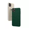 Devia pehme kaitseümbris iPhone 11 Pro Max jaoks – kootud mustriga, roheline