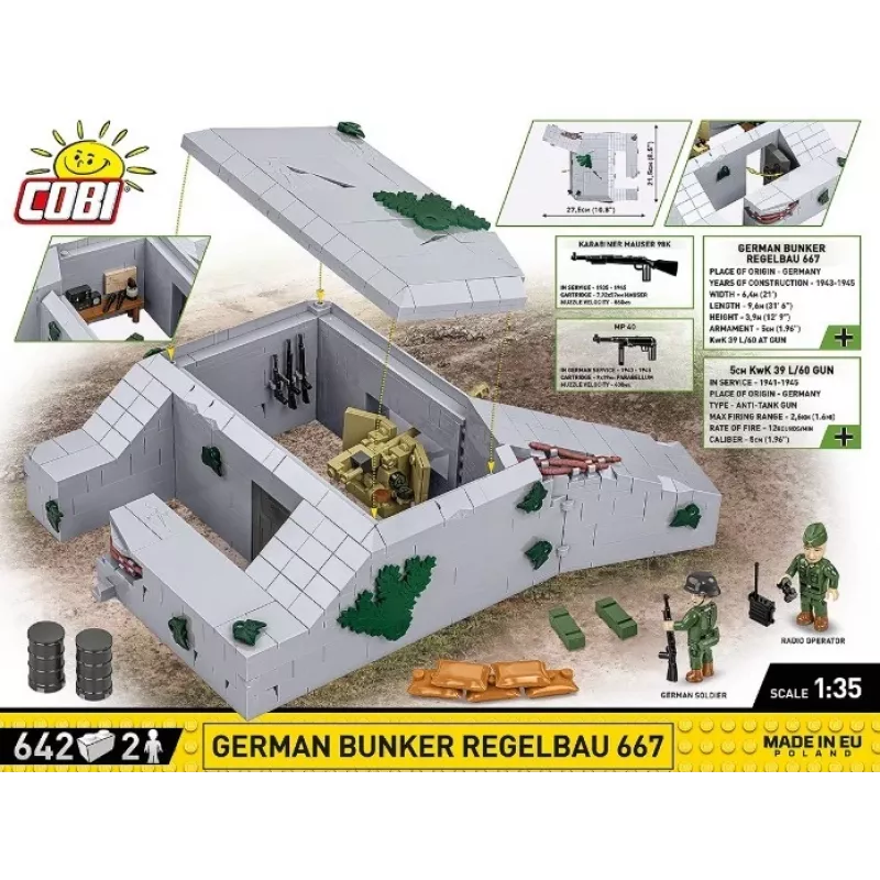 Ehituskomplekt Cobi Saksa punker Regelbau 667/642 mudel COBI-3136 – detailne telliskomplekt
