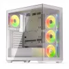 PC Case KRUX Exo RGB Valge — ATX torn, teras, 2x3,5-tollist + 2x2,5-tollist pesa, USB-C, RGB