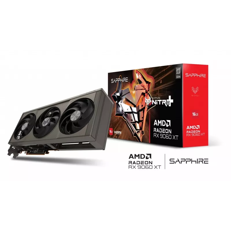 Videokaart Sapphire NITRO+ Radeon RX 9060 XT — 8 GB GDDR6, 128-bit, PCIe x16 5.0