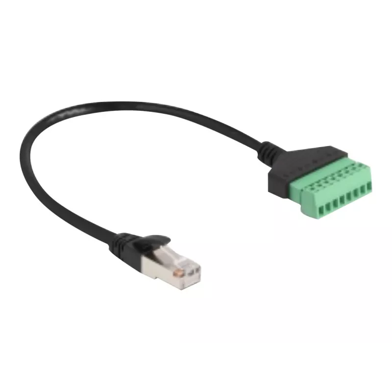 DeLOCK RJ45 kaabel Cat.6 pistik klemmliistu adapterile 30 cm Must Roheline