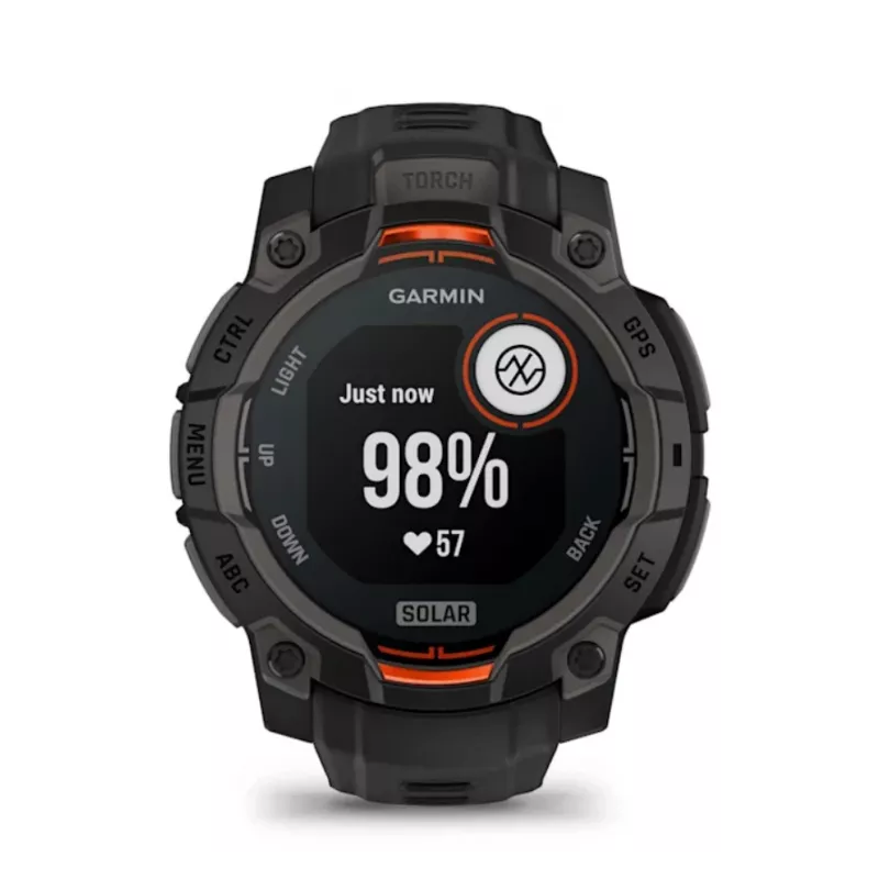 Garmin Instinct® 3 – 45 mm, päikeseenergiaga käekell Must