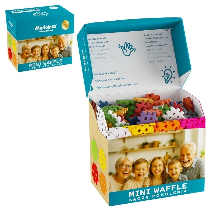 Ehitusklotsid Marioinex Mini Waffle Building Blocks Senior Set — 200 tk, mitmevärvilised, soovitatav vanus 6+