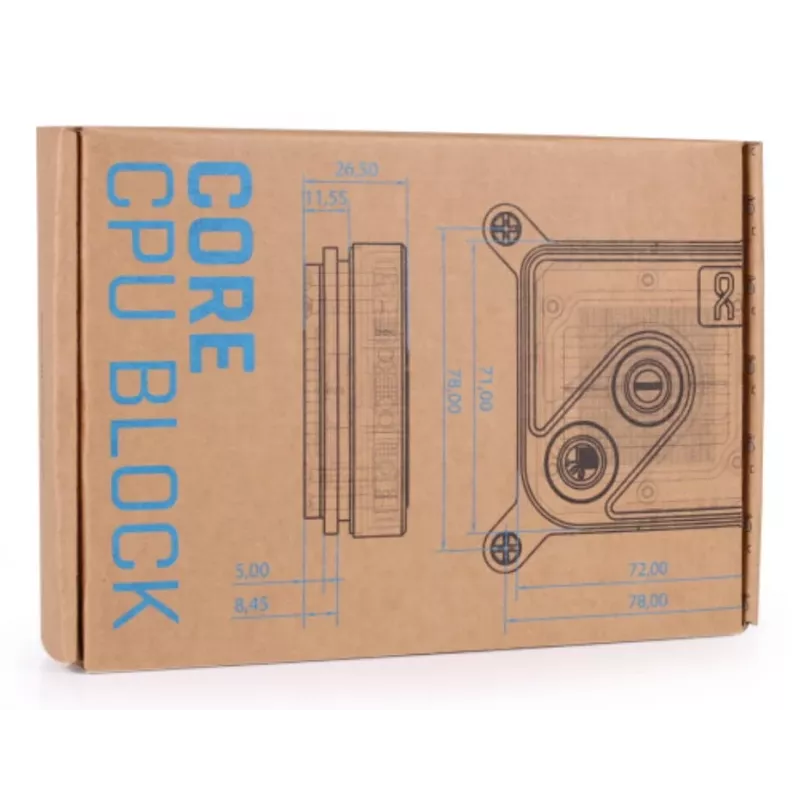 Veeblokk Alphacool Core 1 Aurora Carbon Brass Copper Nickel Black 72mm