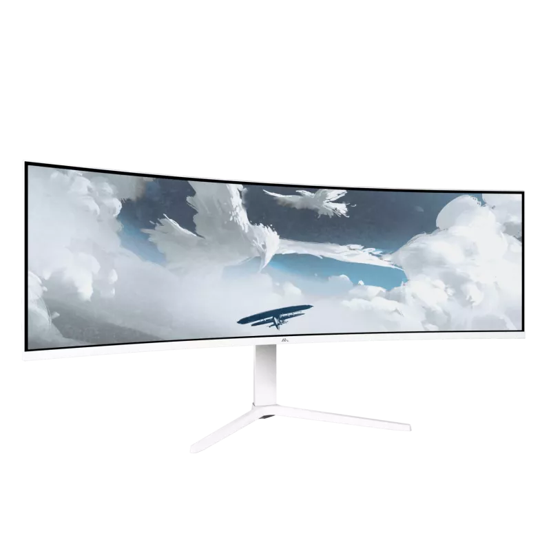 Kumer monitor Arozzi Nova 49 tolli (124,5 cm) Dual QHD 5120×1440 LED VA, 32:9, 4 ms, USB-jaotur, kõlarid, valge