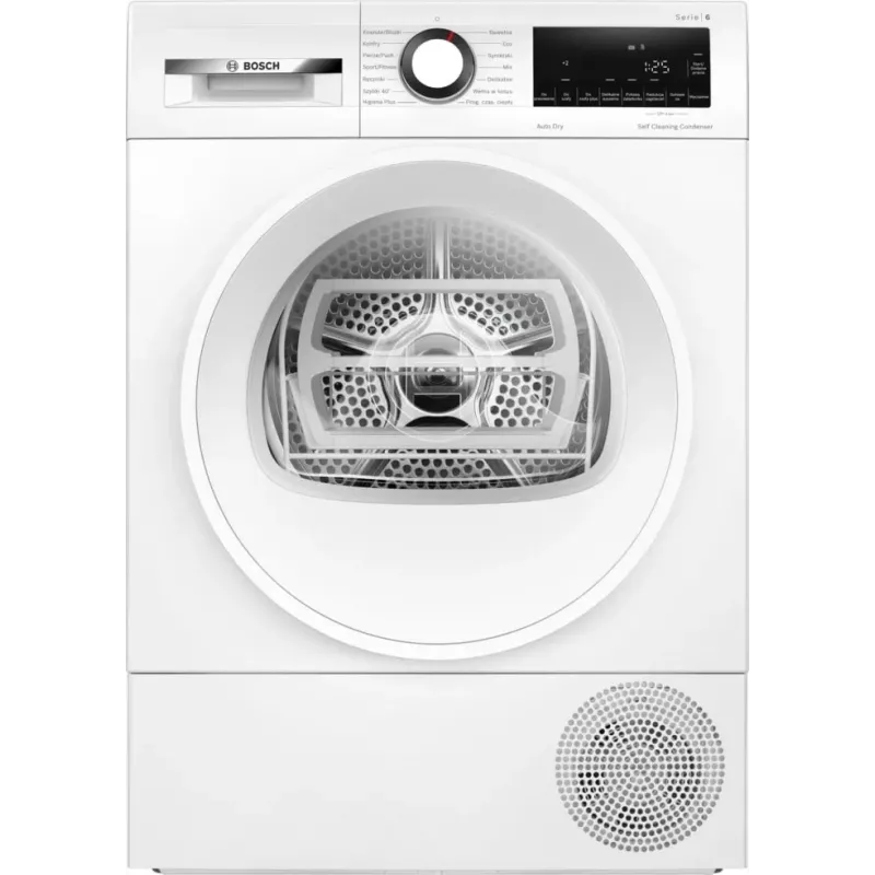 Kondensatsioonkuivati Bosch WQG145APPL 9 kg soojuspump, 14 programmi, LED-ekraan, valge