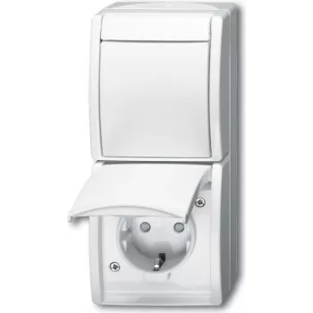 BUSCH JAEGER 2601/6/20 EBW-54 - Type F - 2P+E - Valge - IP44 - 250 V - 16 A