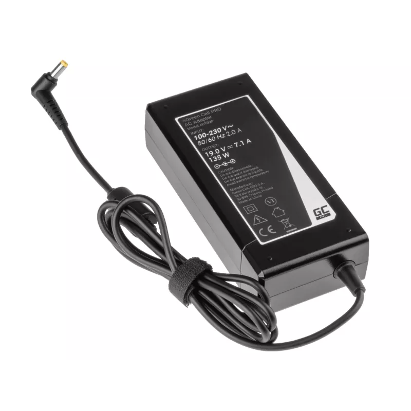 Adapter Green Cell AD102P universaalne 135 W, 19 V, 7,1 A, must, sülearvutitele