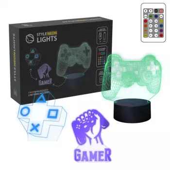 Laua-LED-lamp MANTA SNL122RGB RGB 3D-valgusdekoor, värvivahetusega RGB, USB-toide