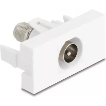 Pistikupesa IEC / F DeLOCK 90828 Valge 75 Ω Sirge