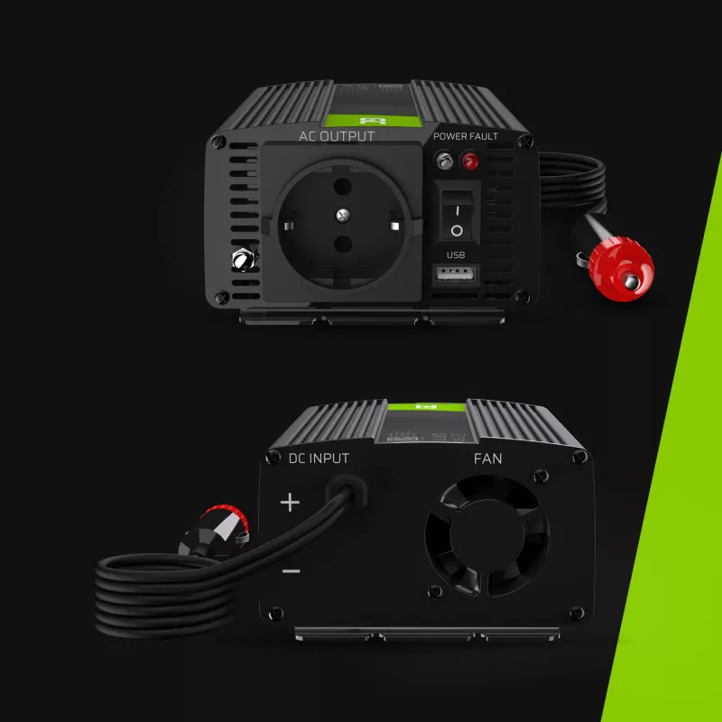 GREEN CELL Auto võimsusmuundur 12V kuni 230V 150W/300W puhas siinus