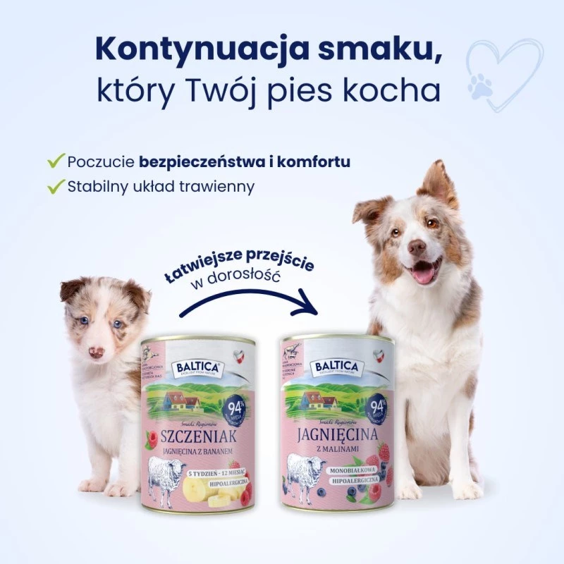 BALTICA regionaalsed maitsed Kutsikas Lambaliha banaaniga - märg koeratoit - 400g
