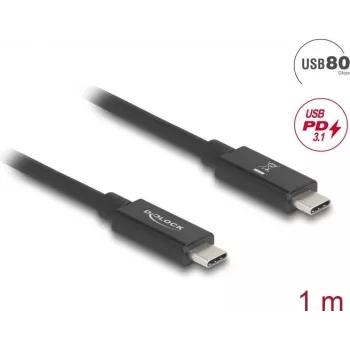 USB-kaabel DeLOCK 81211 1 m USB C must 80 Gbit/s