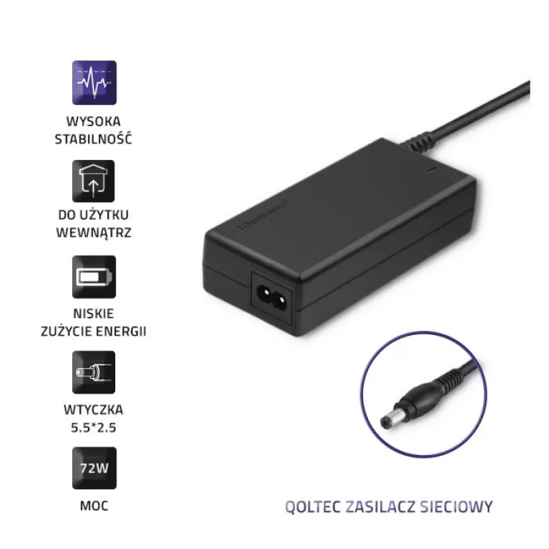 QOLTEC AC-adapter 72W 12V 6A 5.5*2.5